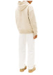 Thumbnail Sweat en coton mélangé beige pourvu d'un col à capuche boutonné - Image 3