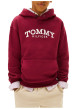 Thumbnail Sweat en coton mélangé bordeaux pourvu d'un col à capuche boutonné - Image 2
