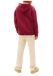 Thumbnail Sweat en coton mélangé bordeaux pourvu d'un col à capuche boutonné - Image 3