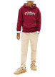 Thumbnail Sweat en coton mélangé bordeaux pourvu d'un col à capuche boutonné - Image 5