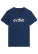 Thumbnail T-shirt en coton marine à coupe droite pourvu d'un imprimé de la marque