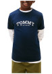 Thumbnail T-shirt en coton marine à coupe droite pourvu d'un imprimé de la marque - Image 2