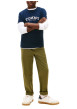 Thumbnail T-shirt en coton marine à coupe droite pourvu d'un imprimé de la marque - Image 5