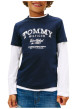 Thumbnail T-shirt en coton marine à coupe droite pourvu d'un imprimé de la marque - Image 2