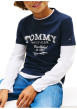 Thumbnail T-shirt en coton marine à coupe droite pourvu d'un imprimé de la marque - Image 4