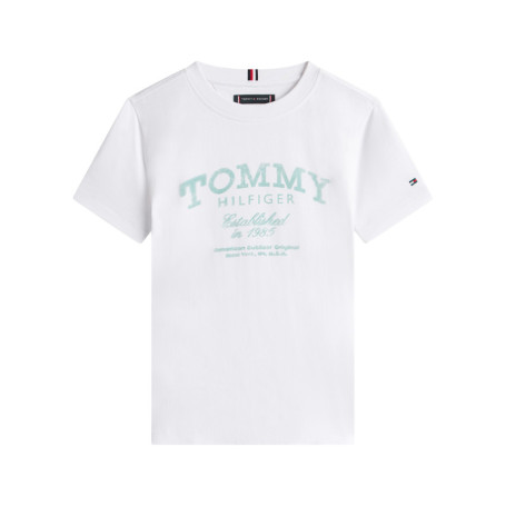 T-shirt en coton blanc à coupe droite pourvu...