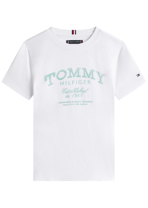 T-shirt en coton blanc à coupe droite pourvu...