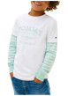 Thumbnail T-shirt en coton blanc à coupe droite pourvu d'un imprimé de la marque - Image 2