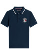 Thumbnail Polo en coton marine à coupe droite pourvu d'un col à revers boutonné