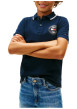 Thumbnail Polo en coton marine à coupe droite pourvu d'un col à revers boutonné - Image 2