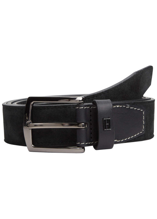 Ceinture noire Denton en cuir effet délavé avec boucle ardillon