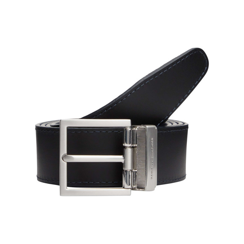 Tommy Hilfiger - Ceinture Noire Réversible Hudson En Cuir Avec Boucle Ardillon - Noir