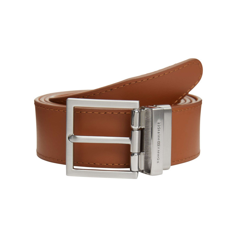 Tommy Hilfiger - Ceinture Camel Réversible Hudson En Cuir Avec Boucle Ardillon - Marron