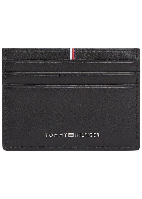 Porte-cartes en cuir noir aspect grainé pourvu...