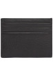 Thumbnail Porte-cartes en cuir noir aspect grainé pourvu du nom de la marque - Image 2
