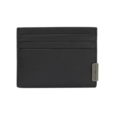Porte-cartes en cuir noir aspect grainé pourvu...