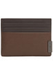 Thumbnail Porte-cartes en cuir marron aspect grainé pourvu d'une plaque embossée