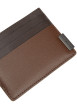 Thumbnail Porte-cartes en cuir marron aspect grainé pourvu d'une plaque embossée - Image 3