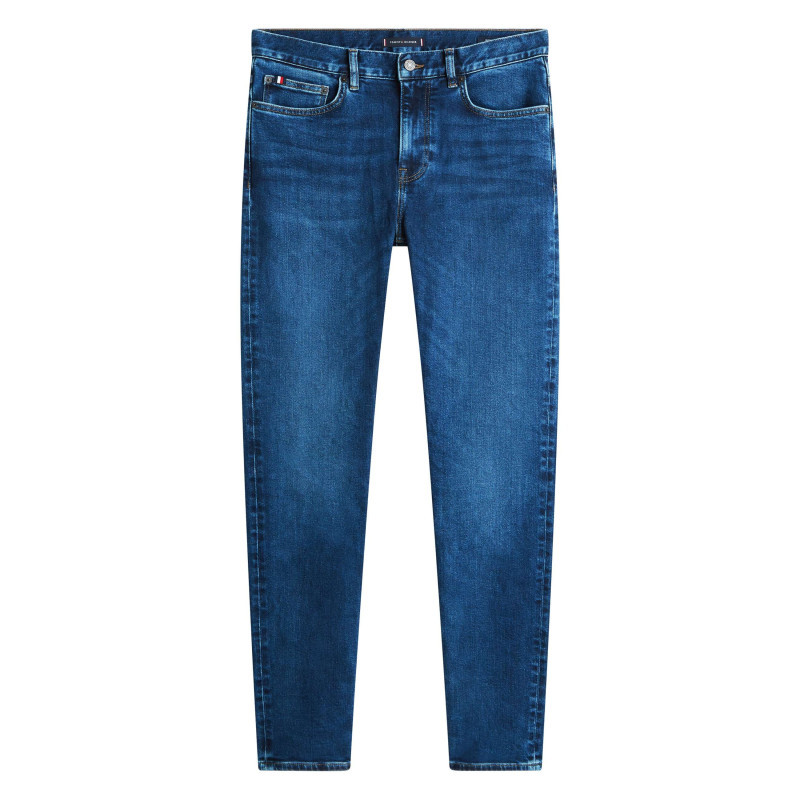 Tommy Hilfiger - Jean Bleecker En Coton Mélangé Bleu à Coupe Droite Pourvu De Multiples Poches - Bleu