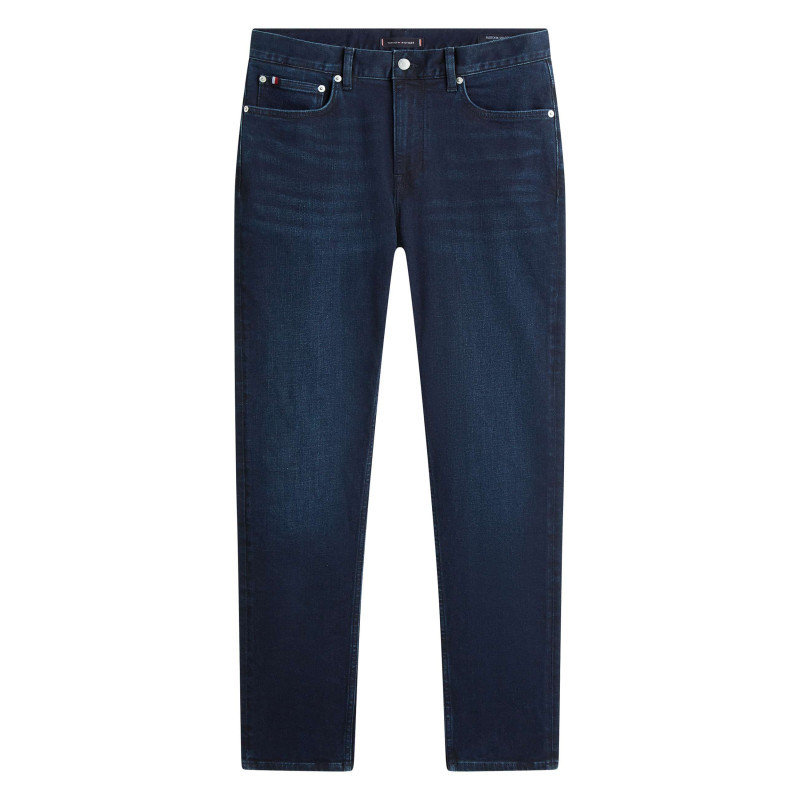 Tommy Hilfiger - Jean Bleecker En Coton Mélangé Nuit à Coupe Droite Pourvu De Multiples Poches - Bleu Foncé