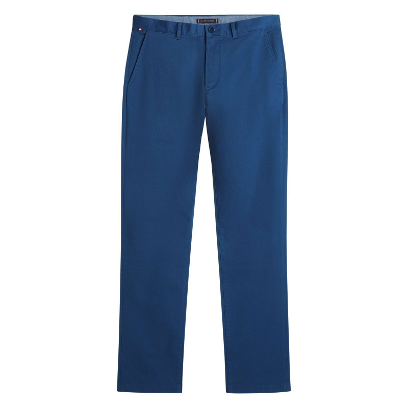Tommy Hilfiger - Pantalon Chino Denton En Coton Bleu à Coupe Droite Pourvu De Poches Plaquées - Bleu
