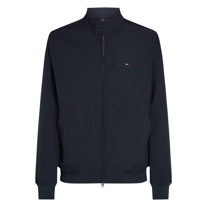 Tommy Hilfiger - Blouson Marine à Coupe Ajustée Pourvu D'un Col Boutonné Et De Manches Longues - Bleu Foncé