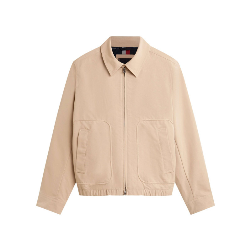 Tommy Hilfiger - Blouson Beige à Coupe Ajustée Pourvu D'un Col à Revers Et De Manches Longues - Beige