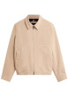 Thumbnail Blouson beige à coupe ajustée pourvu d'un col à revers et de manches longues