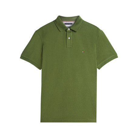 Polo en coton biologique vert à coupe ajustée...