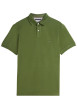 Thumbnail Polo en coton biologique vert à coupe ajustée pourvu d'un col boutonné