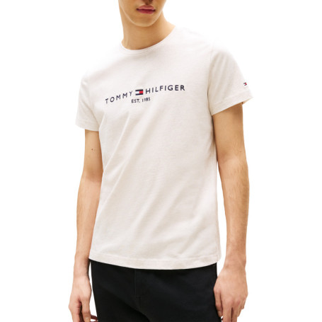 T-shirt en coton écru à coupe droite pourvu du...