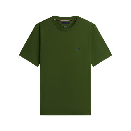 T-shirt en coton vert à coupe droite pourvu...