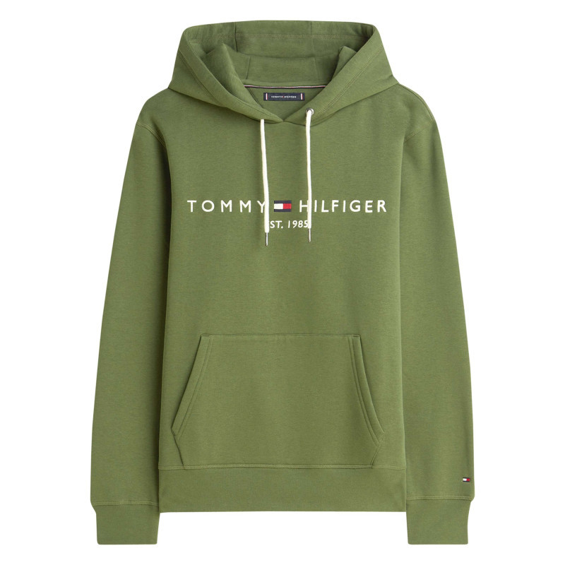 Tommy Hilfiger - Sweat Vert à Coupe Ajustée Pourvu D'un Col à Capuche Avec Cordons De Serrage - Vert Tommy Hilfiger - Sweat Vert à Coupe Ajustée Pourvu D'un Col à Capuche Avec Cordons De Serrage - Vert