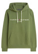 Thumbnail Sweat vert à coupe ajustée pourvu d'un col à capuche avec cordons de serrage