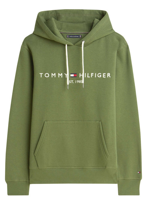 Sweat vert à coupe ajustée pourvu d'un col à capuche avec cordons de serrage