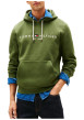 Thumbnail Sweat vert à coupe ajustée pourvu d'un col à capuche avec cordons de serrage - Image 2