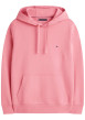 Thumbnail Sweat en coton rose pourvu d'un col à capuche avec cordons de serrage