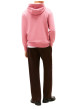 Thumbnail Sweat en coton rose pourvu d'un col à capuche avec cordons de serrage - Image 3