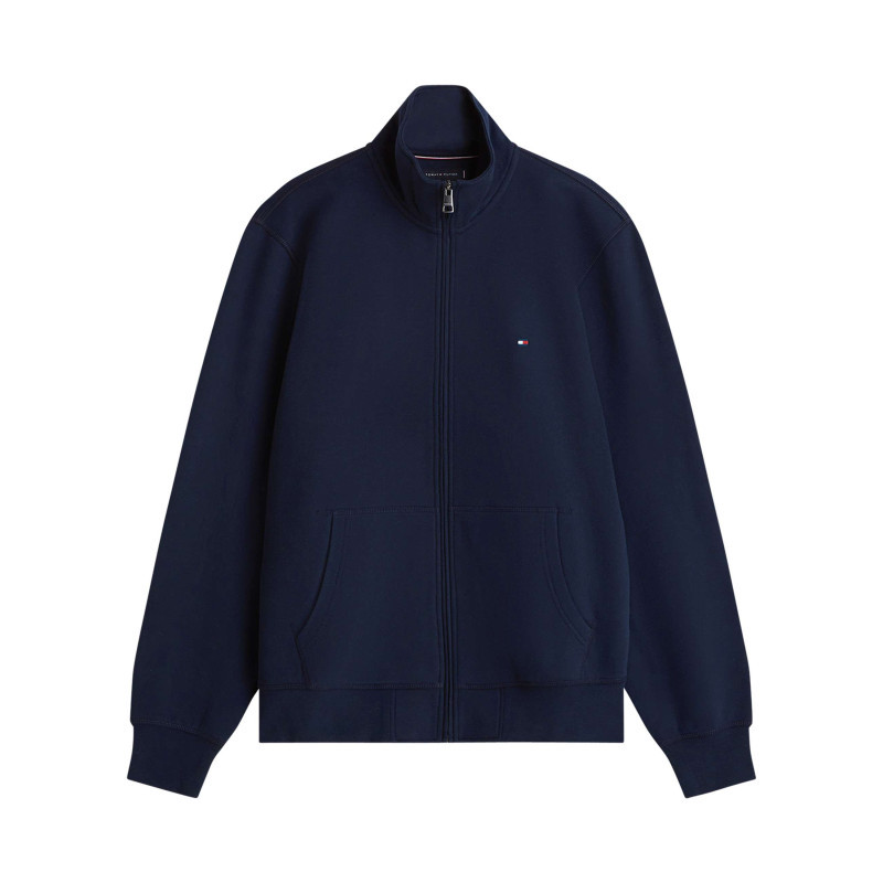 Tommy Hilfiger - Sweat Marine Pourvu D'une Coupe Ajustée Et D'un Col Montant Zippé - Bleu Foncé