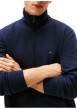 Thumbnail Sweat marine pourvu d'une coupe ajustée et d'un col montant zippé - Image 4