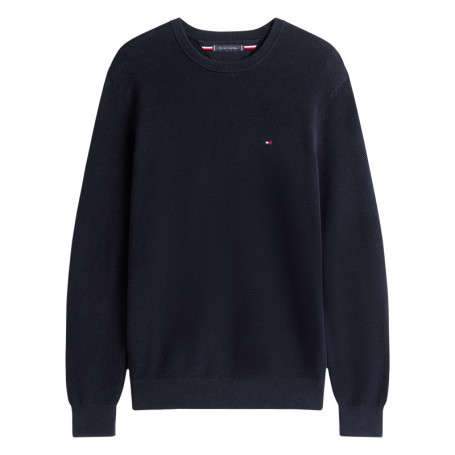 Pull en coton biologique marine à coupe ajustée...