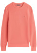 Thumbnail Pull en coton biologique rose à coupe ajustée pourvu d'un col rond