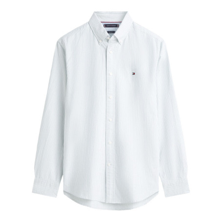 Chemise en coton verte à coupe droite ornée...