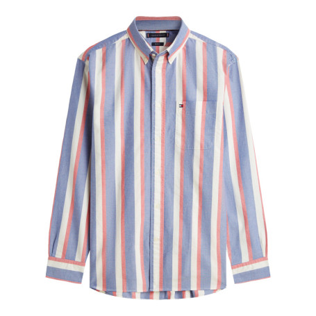 Chemise en coton multicolore à coupe droite...