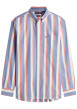 Thumbnail Chemise en coton multicolore à coupe droite ornée d'un motif à rayures