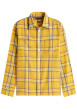 Thumbnail Chemise en coton biologique jaune à carreaux pourvue d'un col à revers