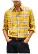 Thumbnail Chemise en coton biologique jaune à carreaux pourvue d'un col à revers - Image 2