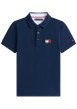Thumbnail Polo en coton marine à coupe droite pourvu d'un col à revers boutonné