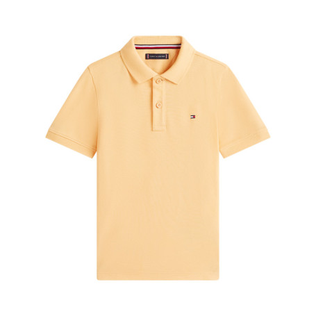 Polo en coton jaune à coupe droite pourvu d'un...