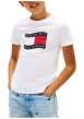 Thumbnail T-shirt en coton blanc à coupe droite pourvu d'un col rond en maille piquée - Image 3